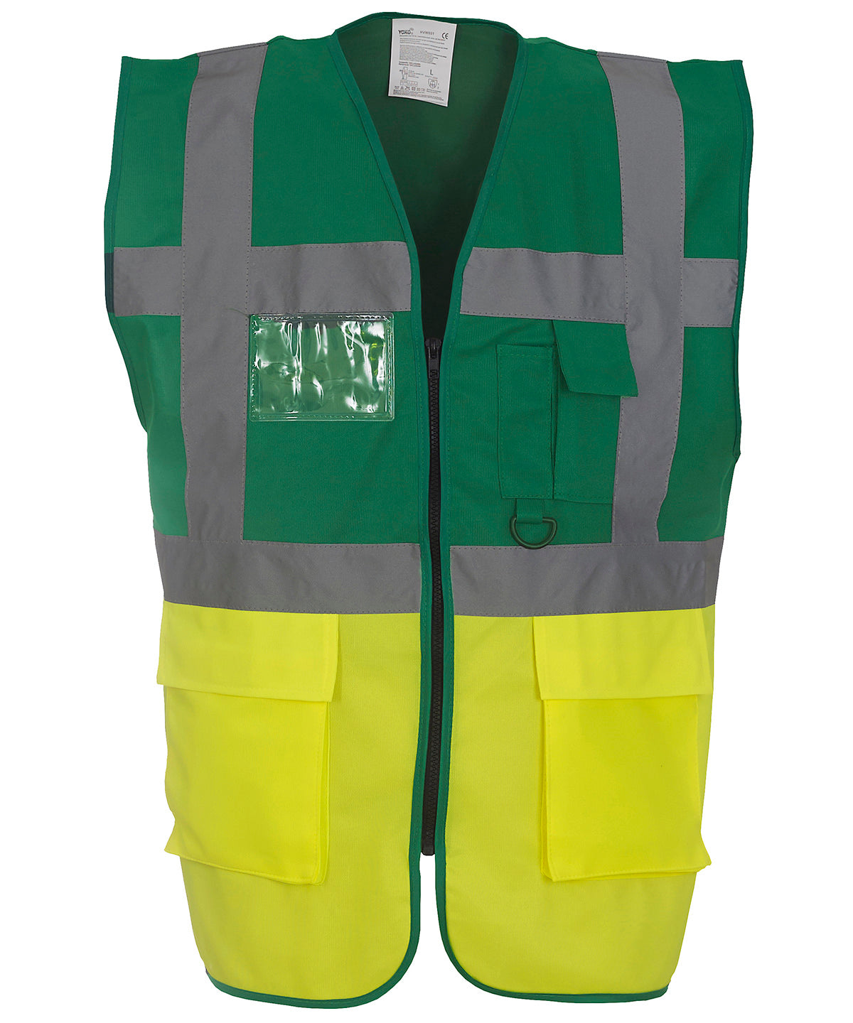 Multifunctional executive hi-vis waistcoat (HVW801) - Paramedic Green/Yellow