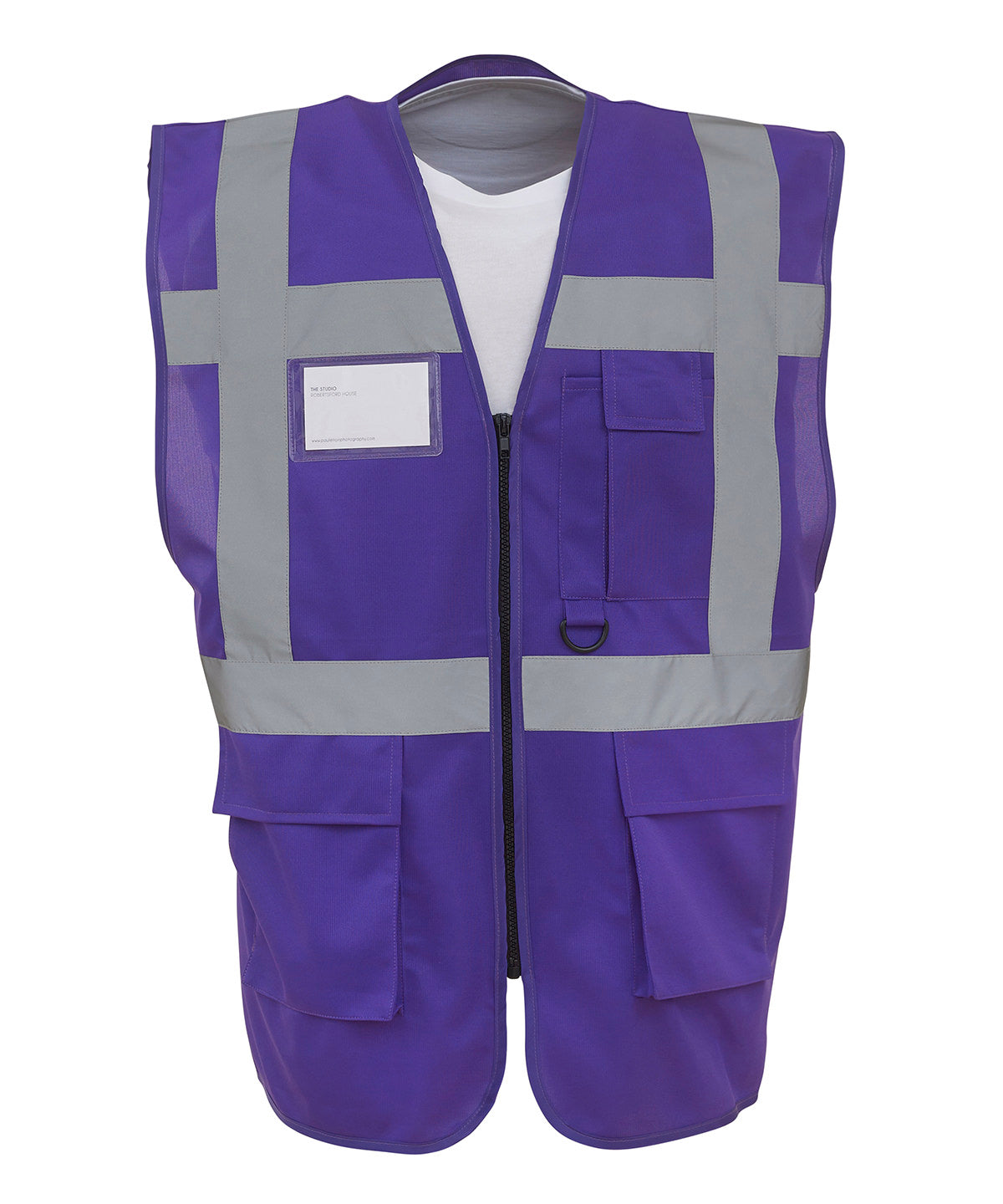Multifunctional executive hi-vis waistcoat (HVW801) - Purple