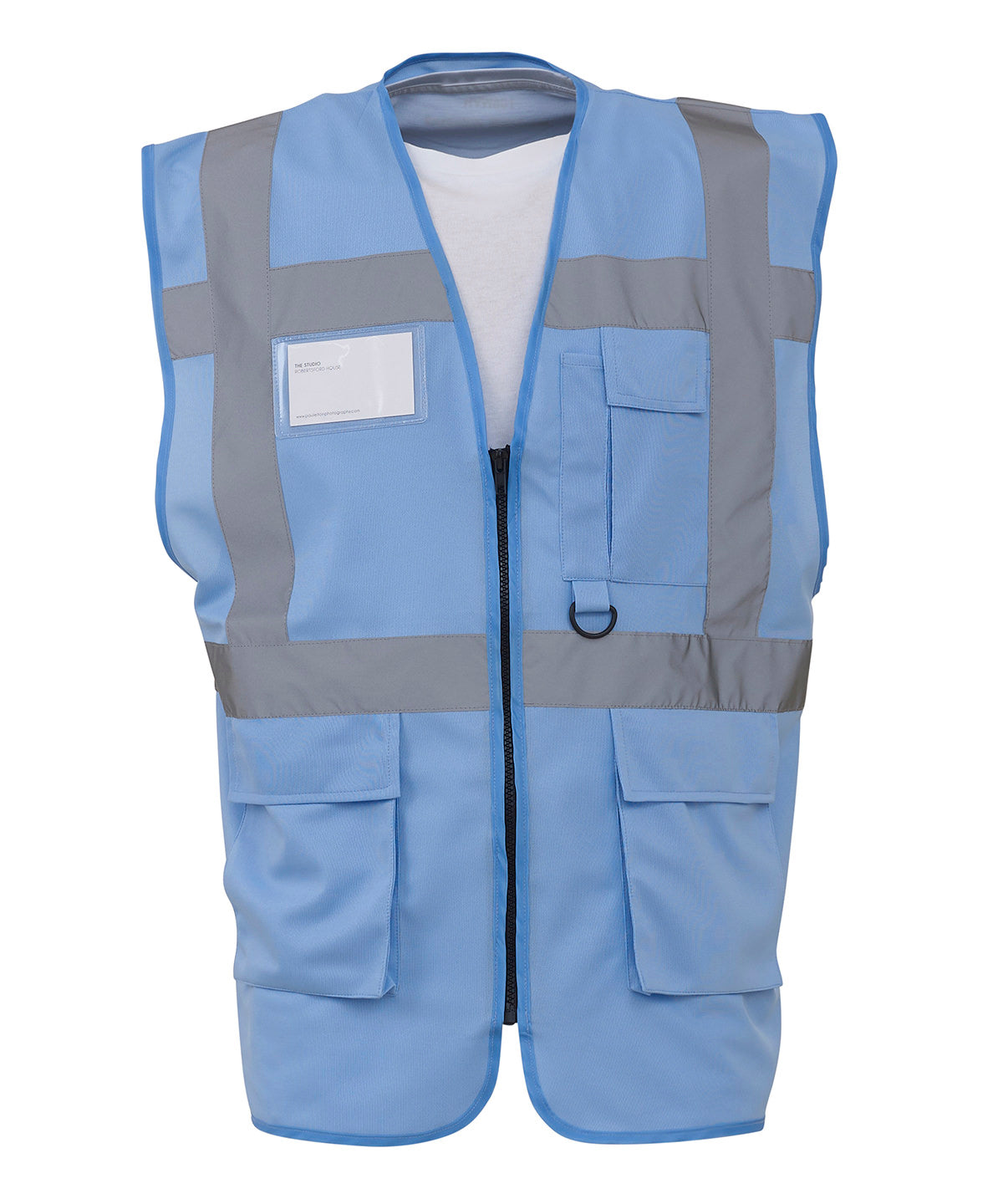 Multifunctional executive hi-vis waistcoat (HVW801) - Sky