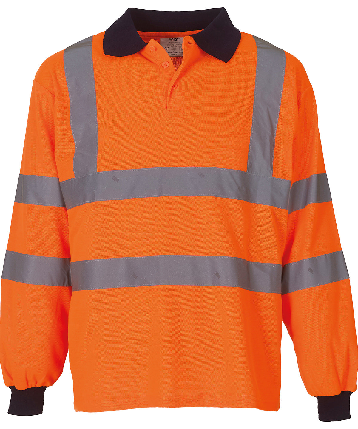Hi-vis long sleeve polo (HVJ310) - Orange