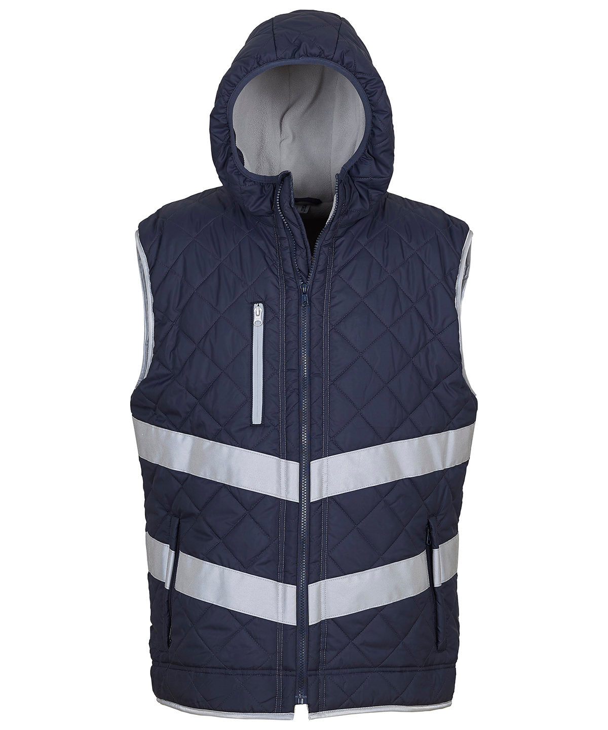 Hi-vis Kensington hooded gilet (HV007) - Navy
