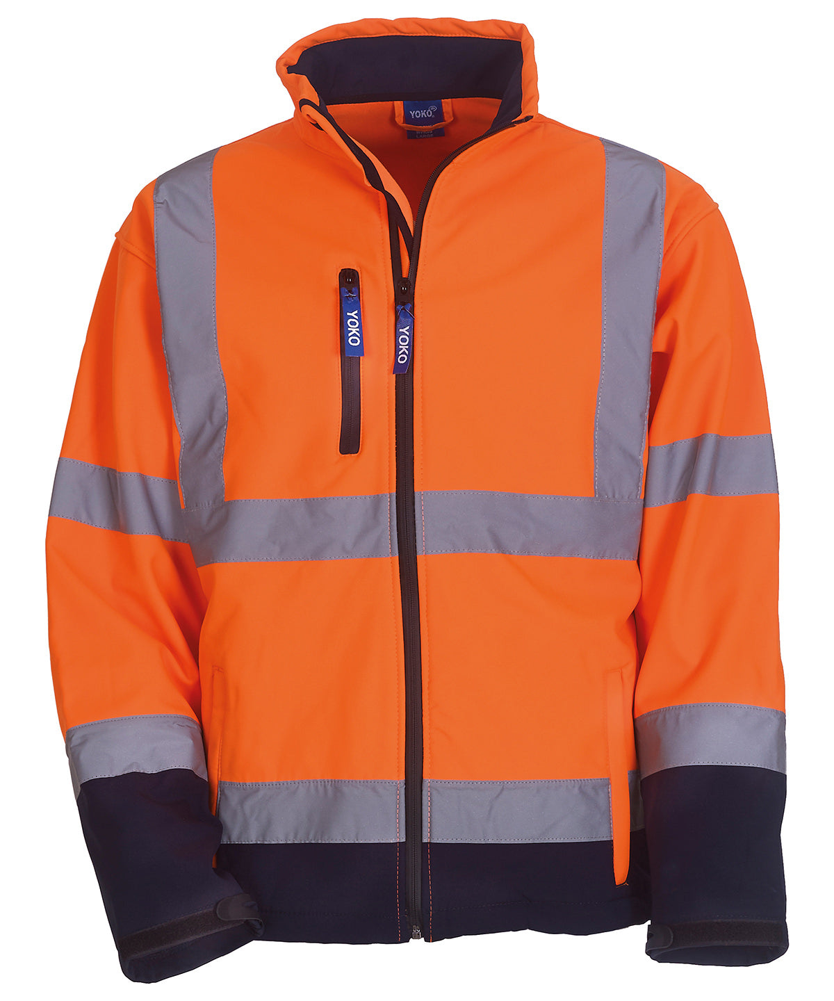 Hi-vis softshell jacket (HVK09) - Orange/Navy