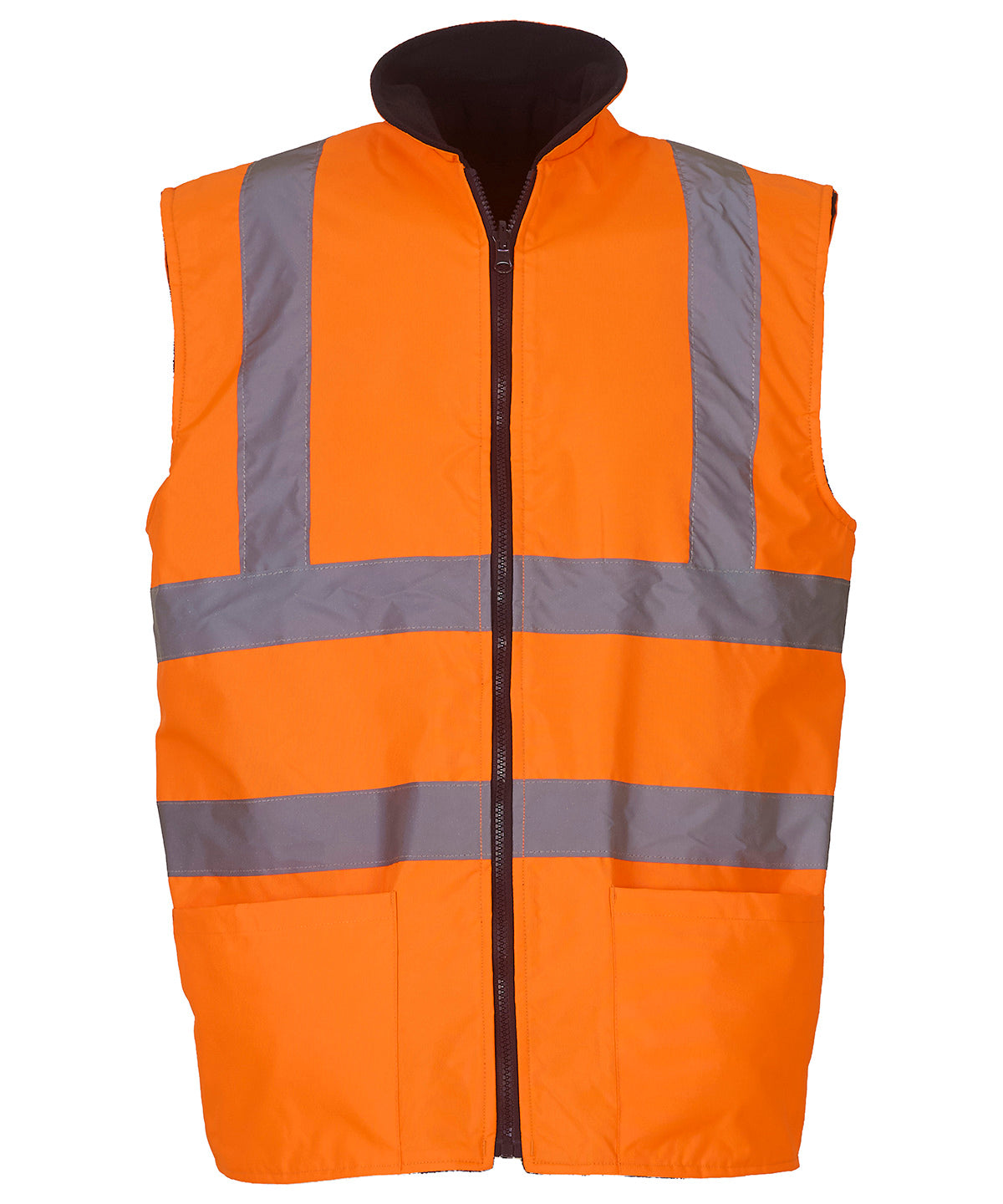 Hi-vis reversible fleece bodywarmer (HV008F) - Orange