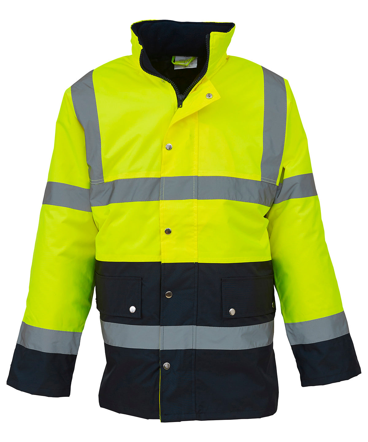 Hi-vis two-tone motorway jacket (HVP302) - Yellow/Navy