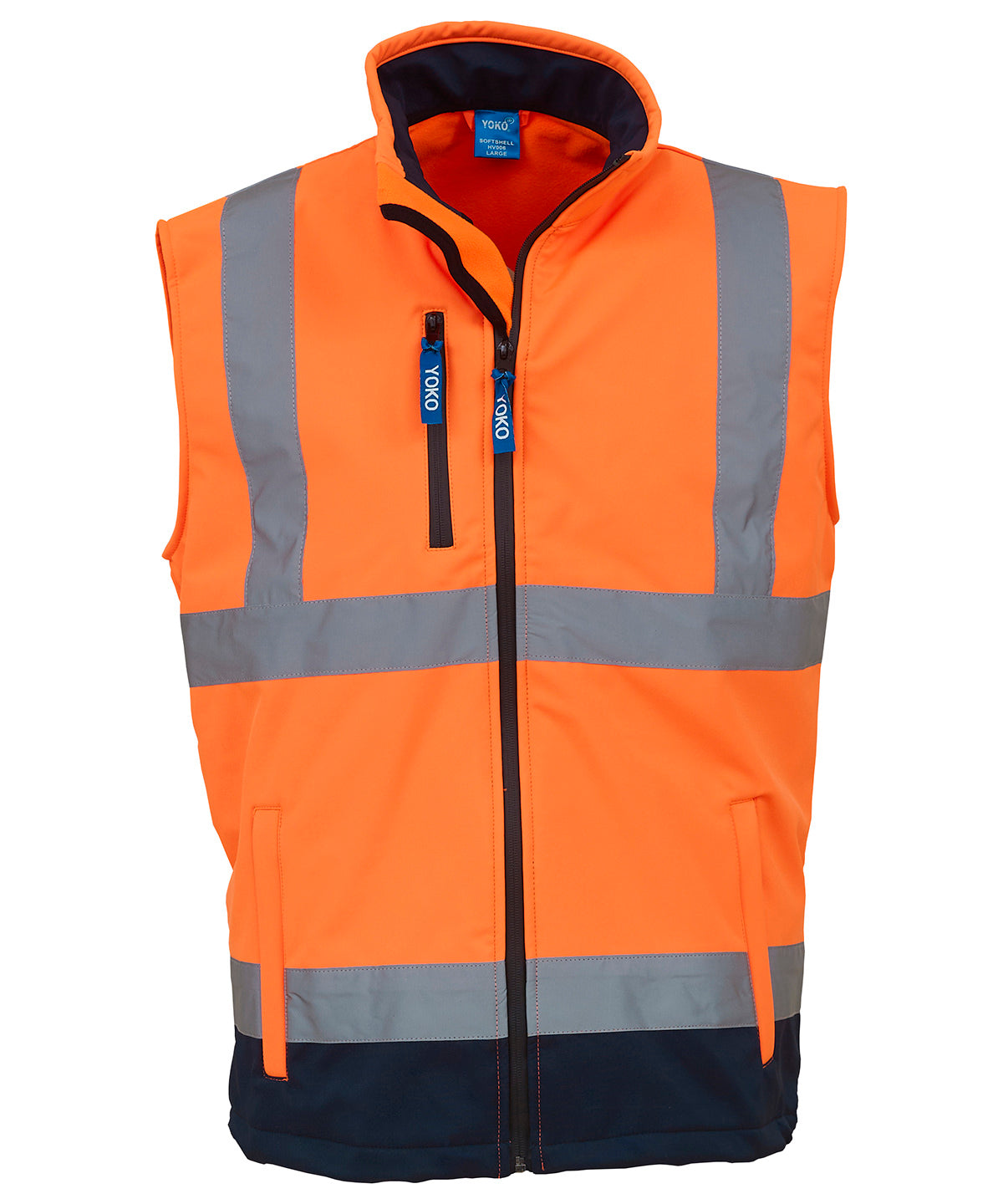 Hi-vis softshell gilet (HV006) - Orange/Navy