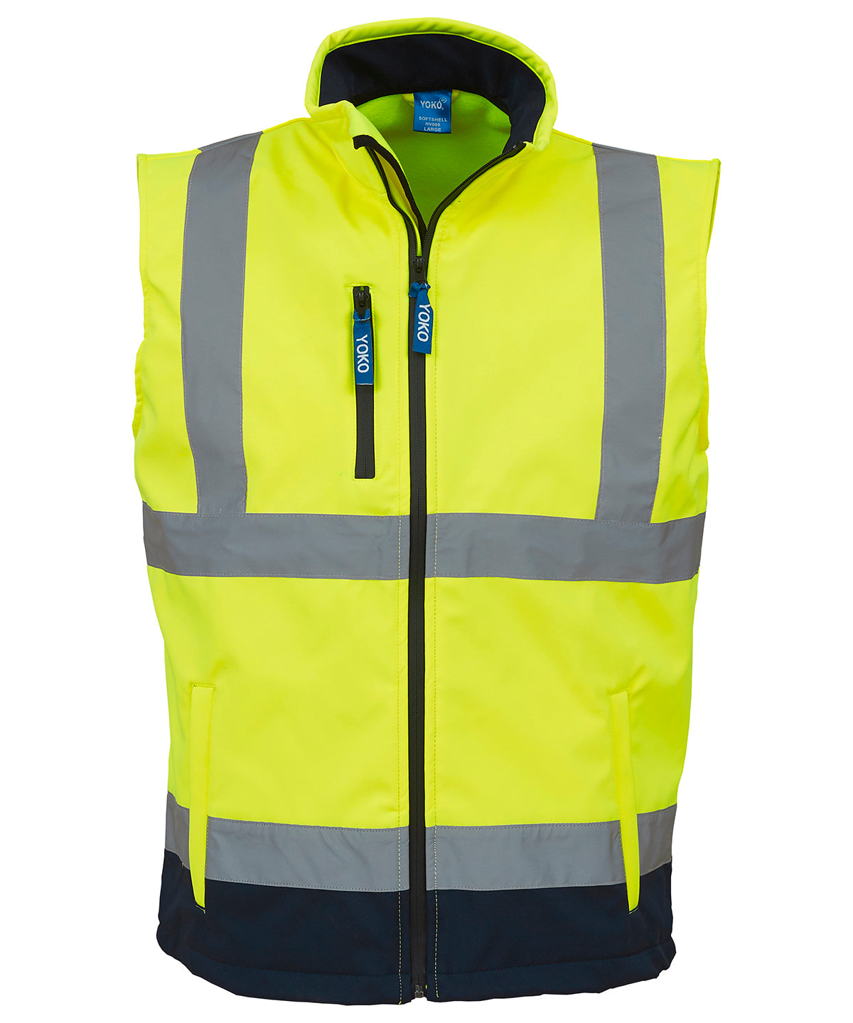 Hi-vis softshell gilet (HV006) - Yellow/Navy