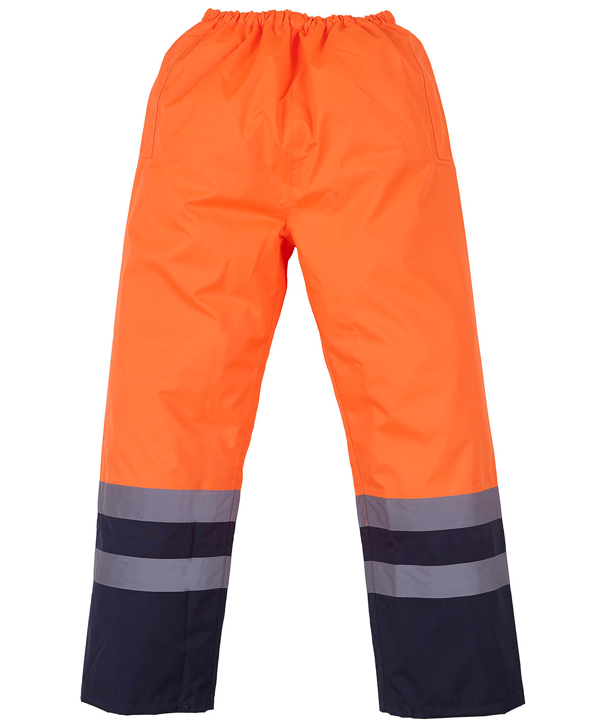 Hi-vis waterproof overtrousers (HVS463) - Orange/Navy