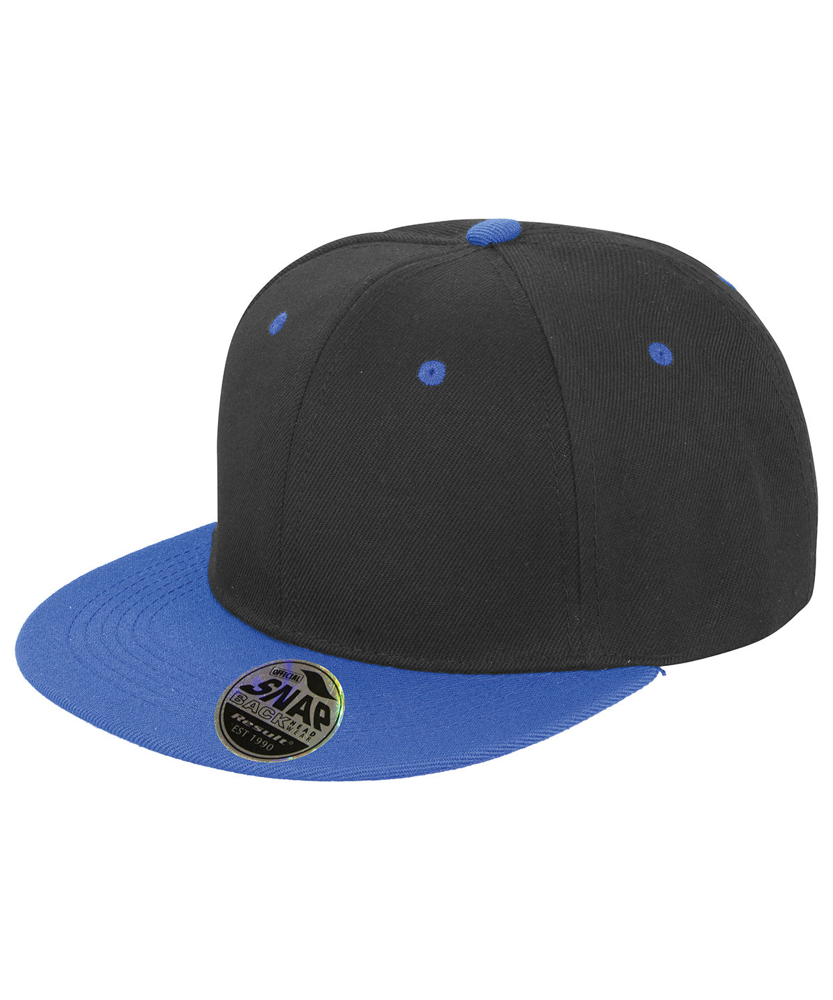 Bronx original flat peak snapback dual colour cap - Black/Azure