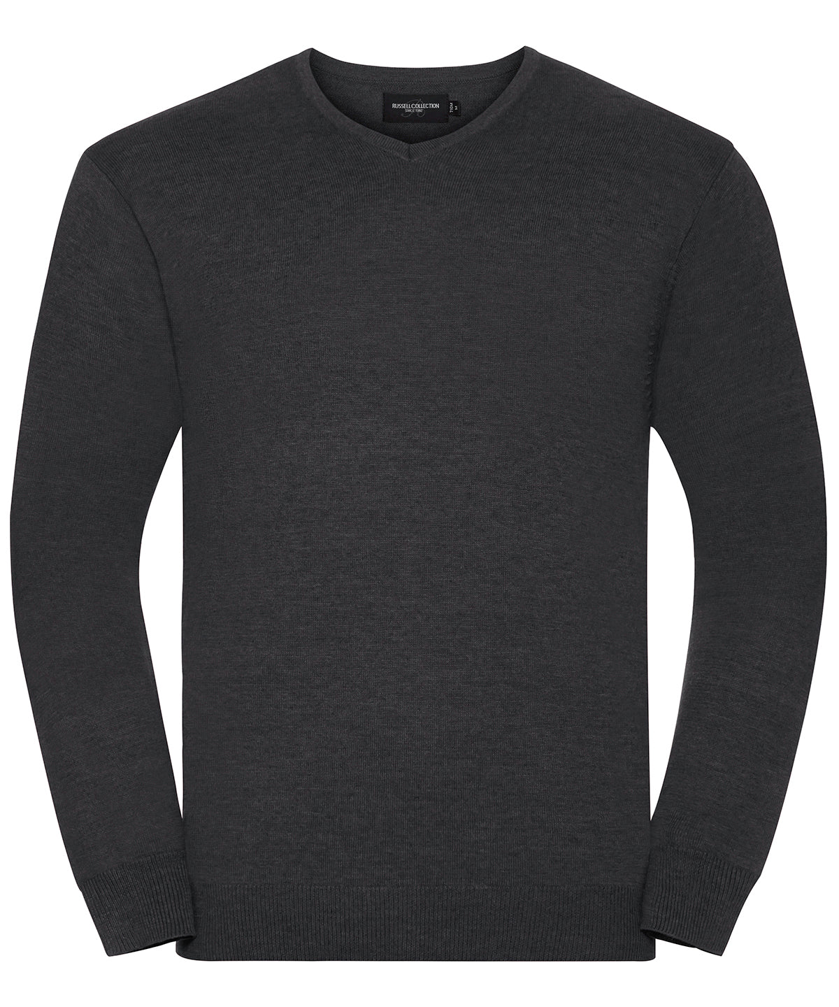 V-neck knitted sweater - Charcoal Marl