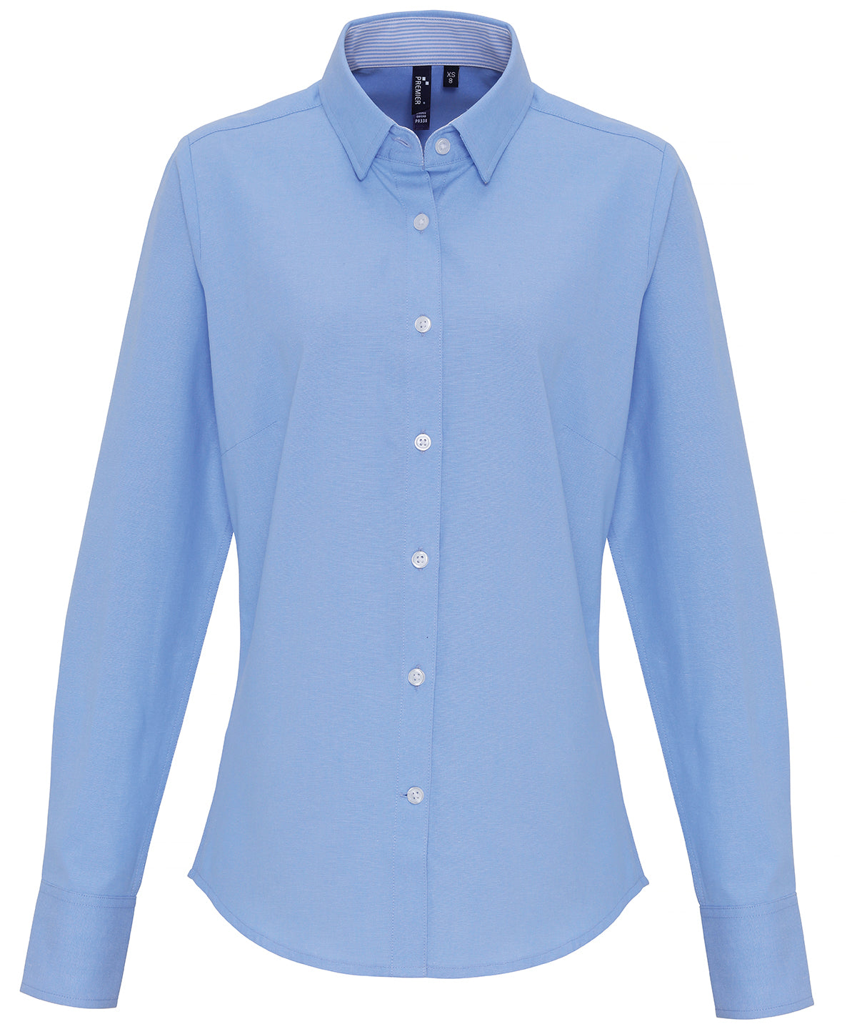 Women's cotton-rich Oxford stripes blouse - Oxford Blue