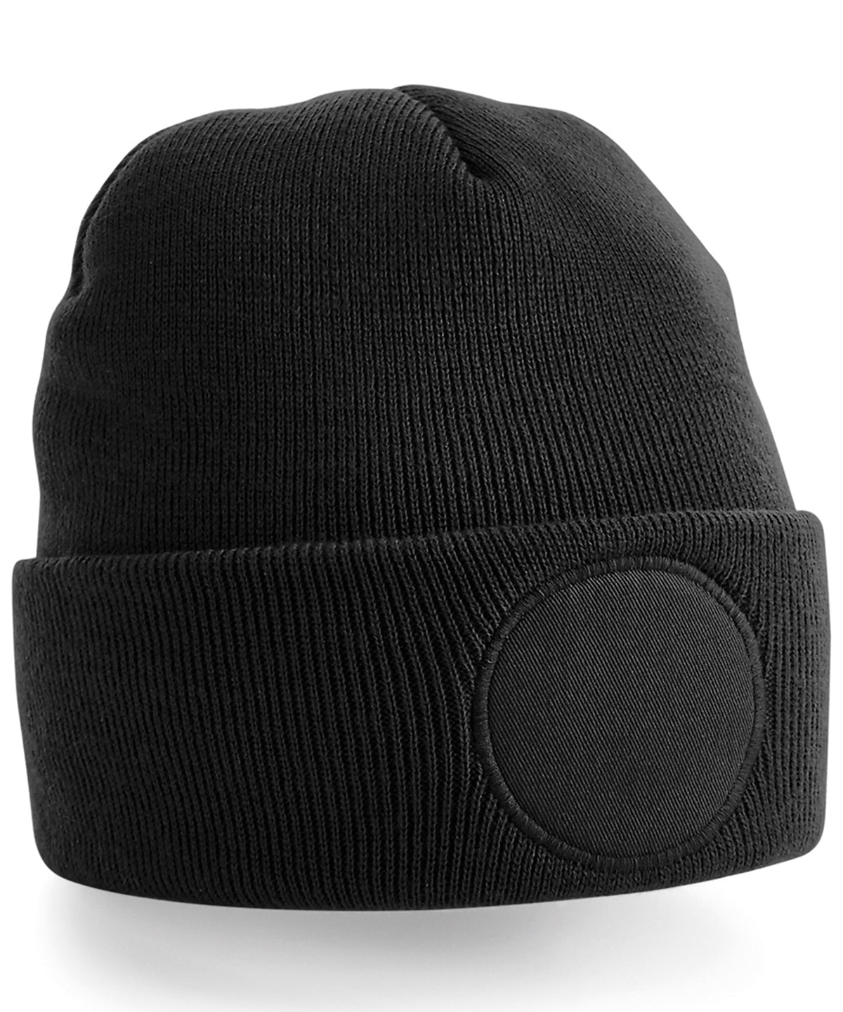 Circular patch beanie - Black