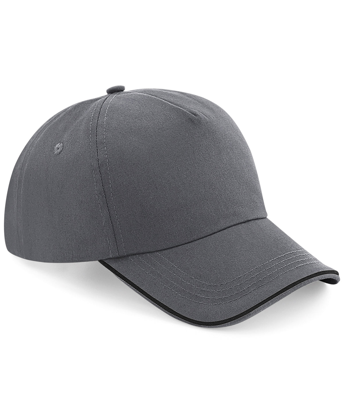 Authentic 5-panel cap - piped peak - Graphite Grey/Black