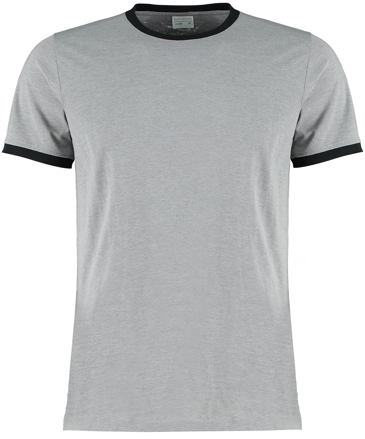 Fashion fit ringer tee - Light Grey Marl/Black