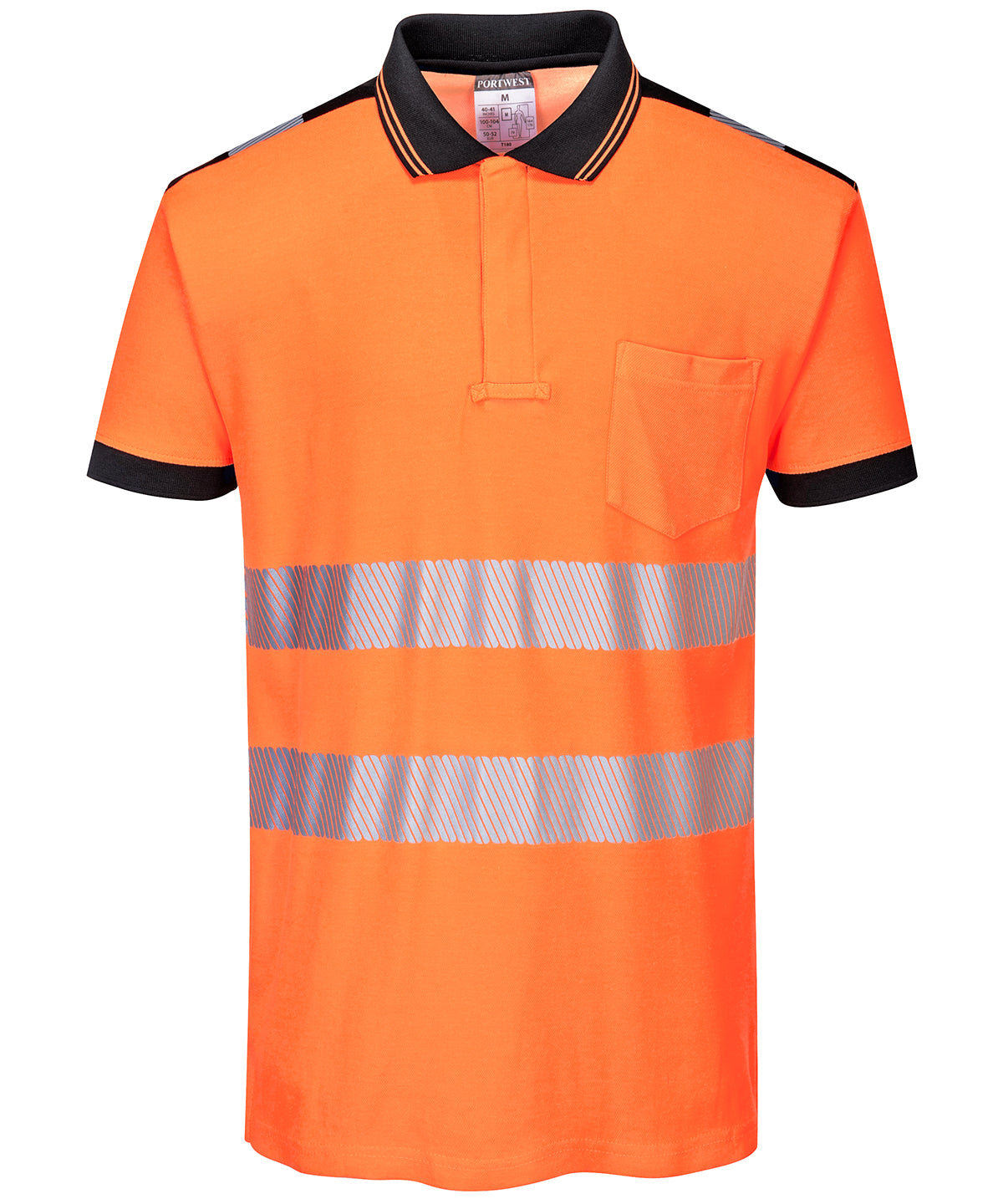 PW3 Hi-vis polo shirt (T180) - Orange/Black