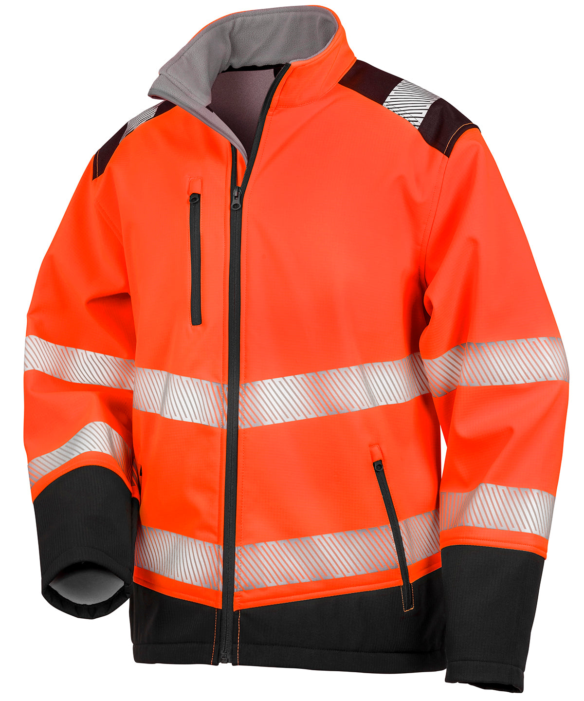 Printable ripstop safety softshell - Fluorescent Orange/Black