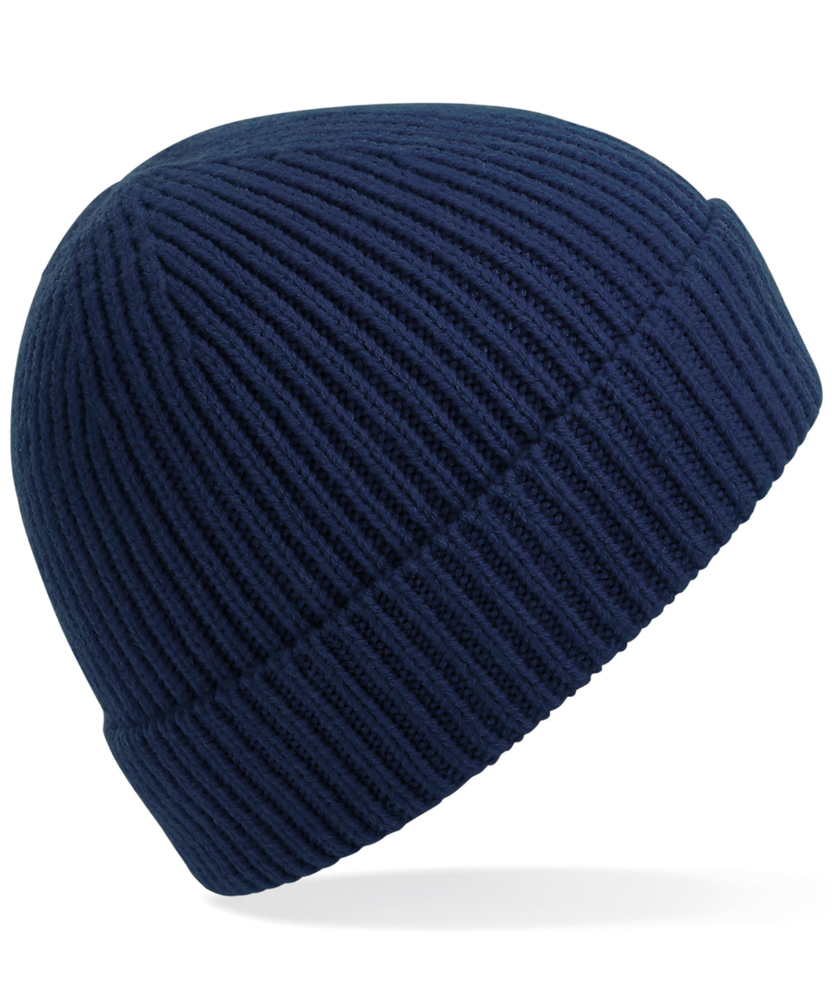 Engineered knit ribbed beanie - Oxford Navy