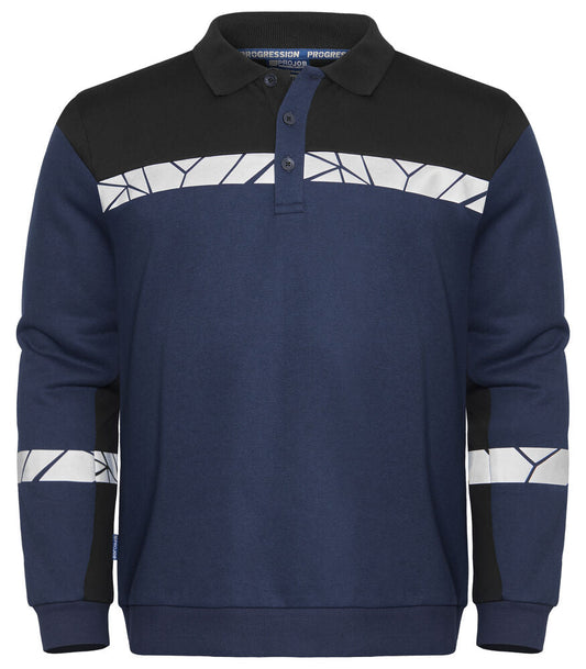 PROJOB Viz Long Sleeve Polo Sweatshirt 7100