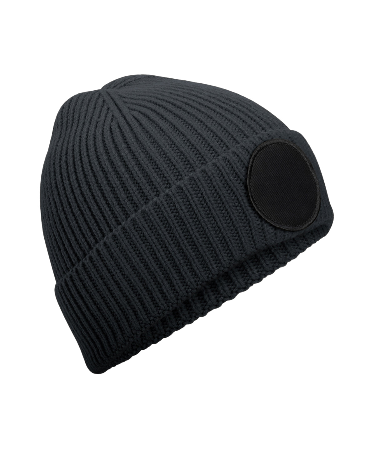 Circular fashion patch beanie - Graphite Grey/Black