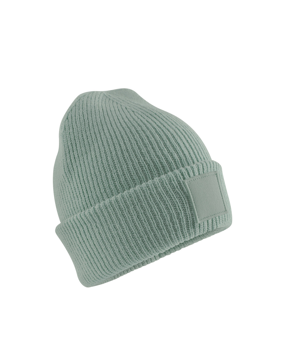 Kids deep cuffed tonal patch beanie - Dusty Green