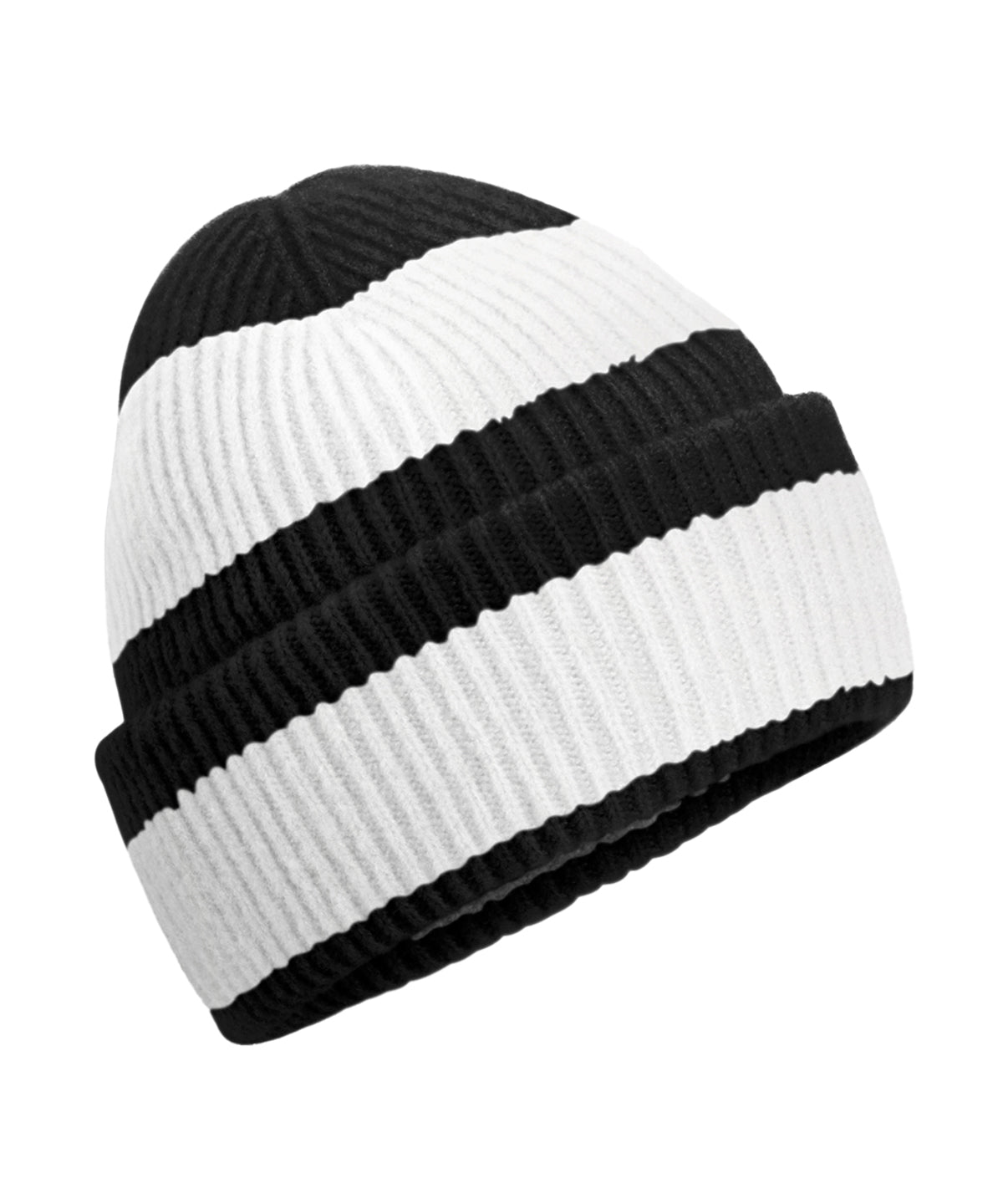 Colour block beanie - Black/Soft White