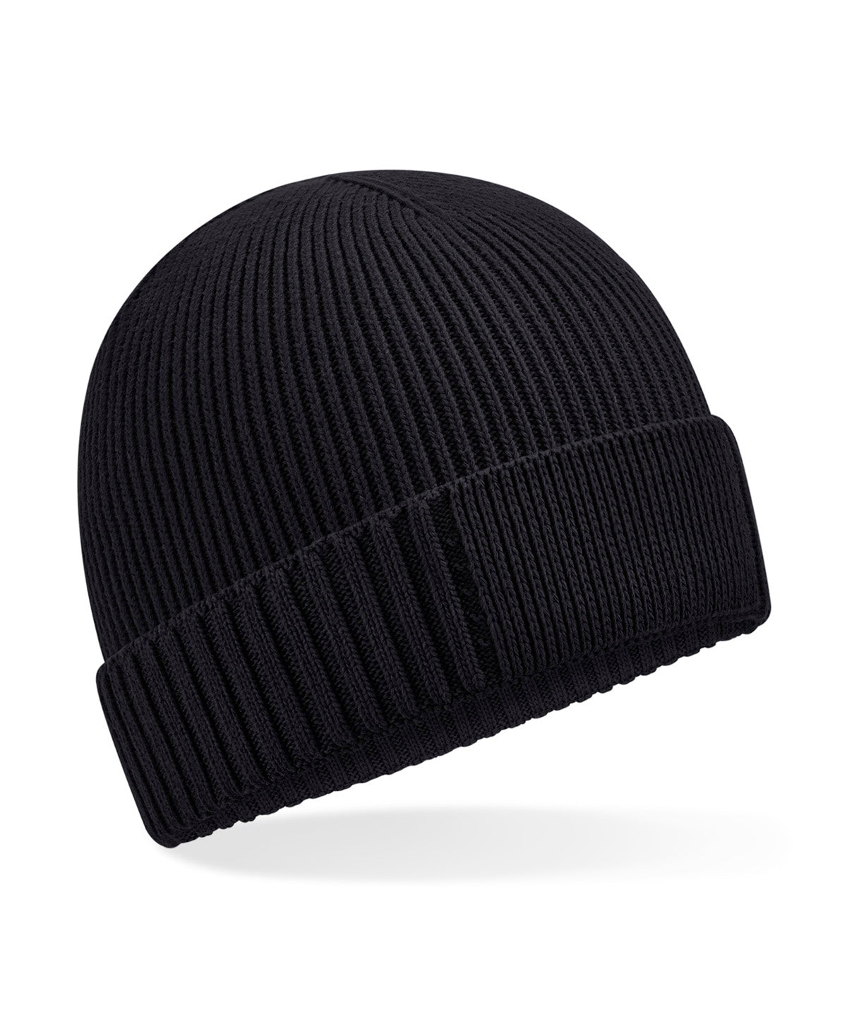Organic cotton engineered patch beanie - Black