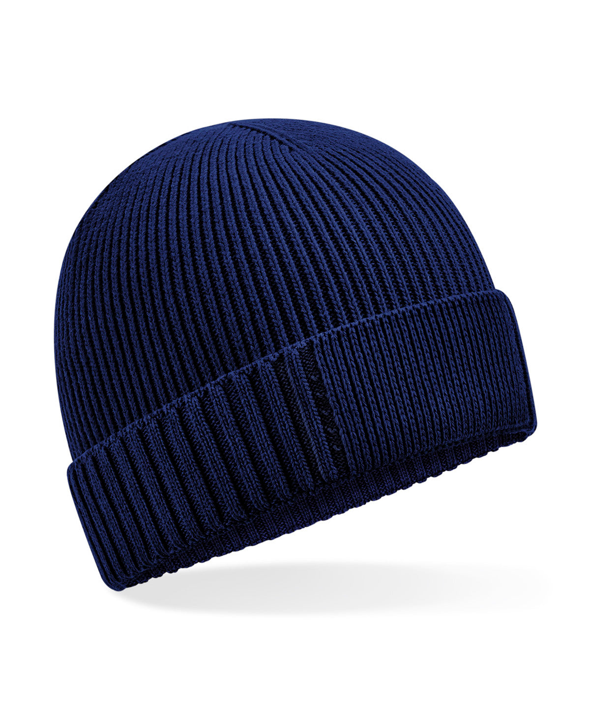 Organic cotton engineered patch beanie - Oxford Navy