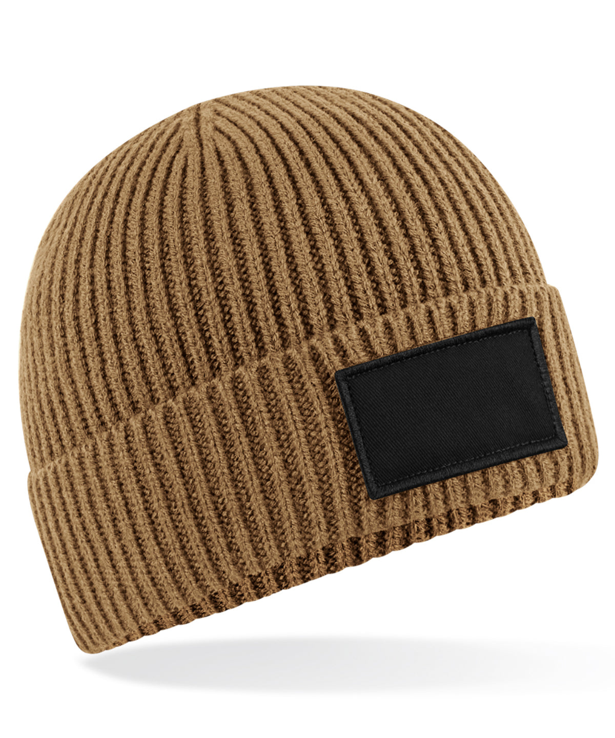 Fashion patch beanie - Biscuit/Black
