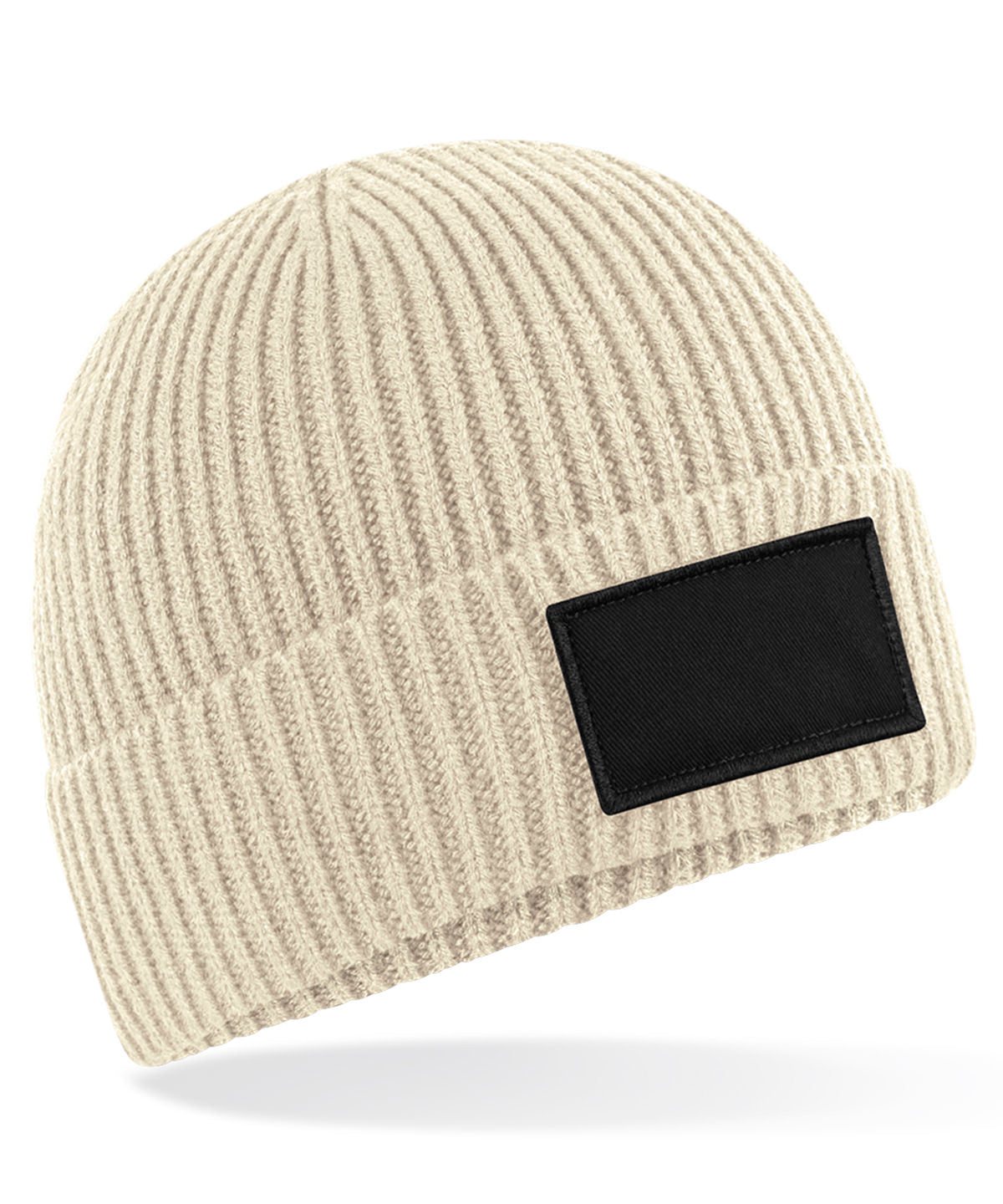 Fashion patch beanie - Oatmeal/Black