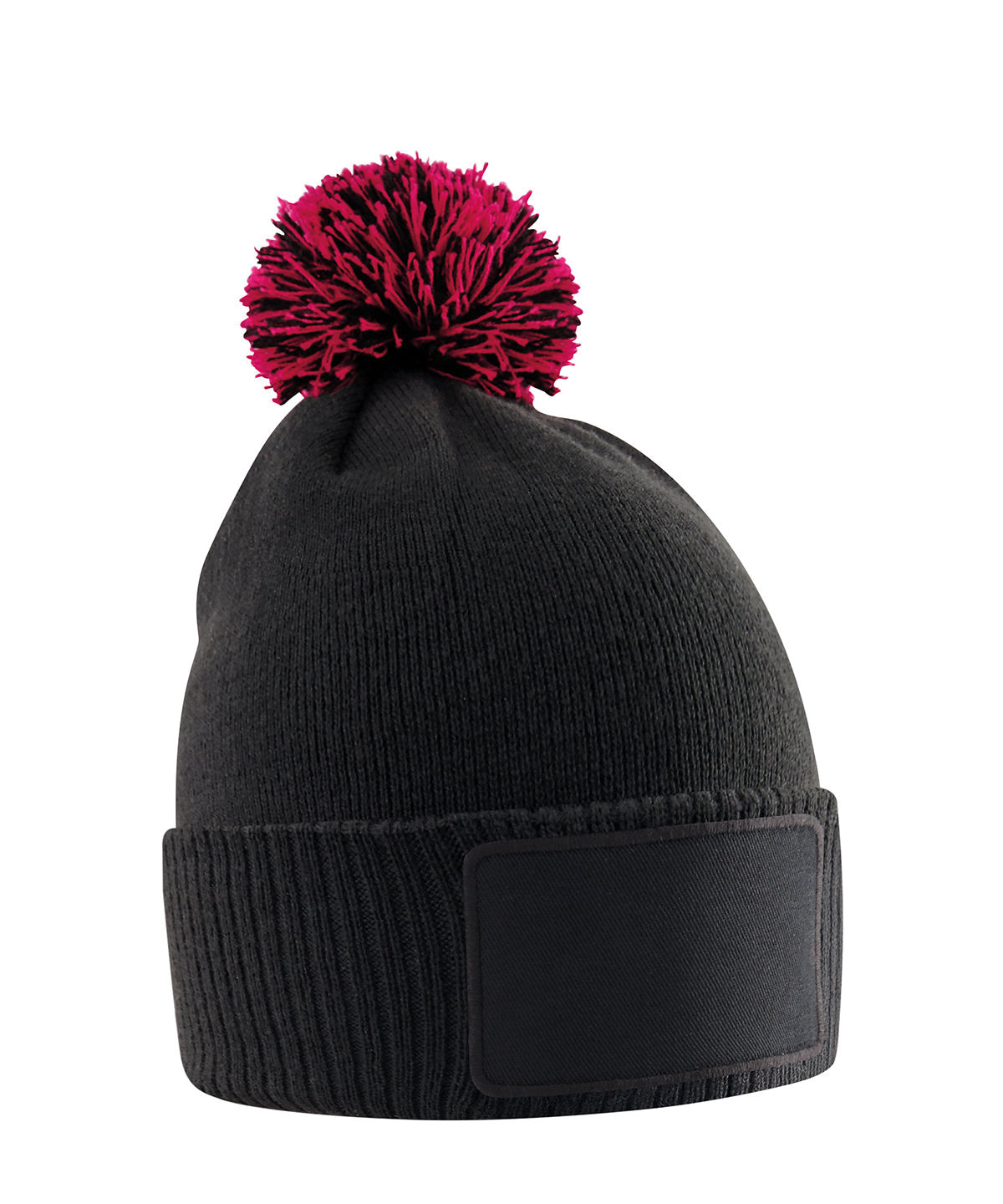 Kids snowstar patch beanie - Black/Classic Red