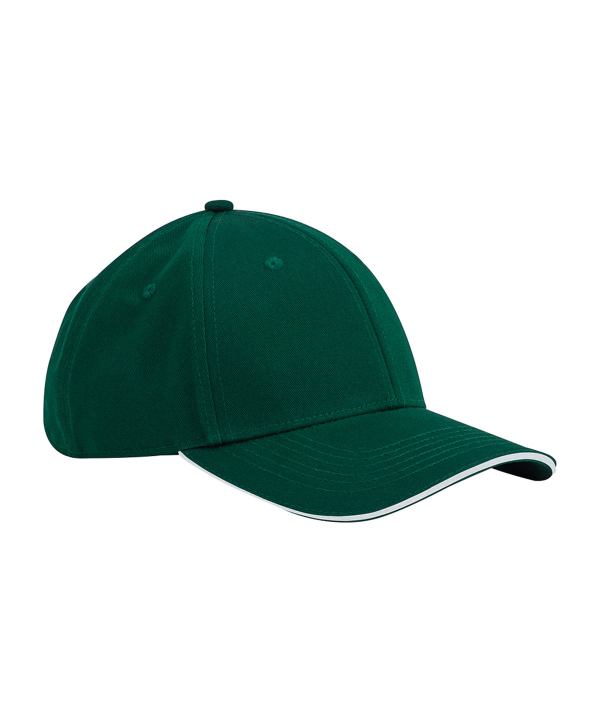 EarthAware® classic organic cotton 6-panel cap – sandwich peak - Bottle Green/White