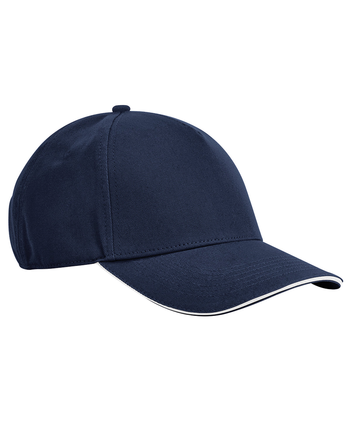EarthAware® classic organic cotton 5-panel cap – sandwich peak - French Navy/White