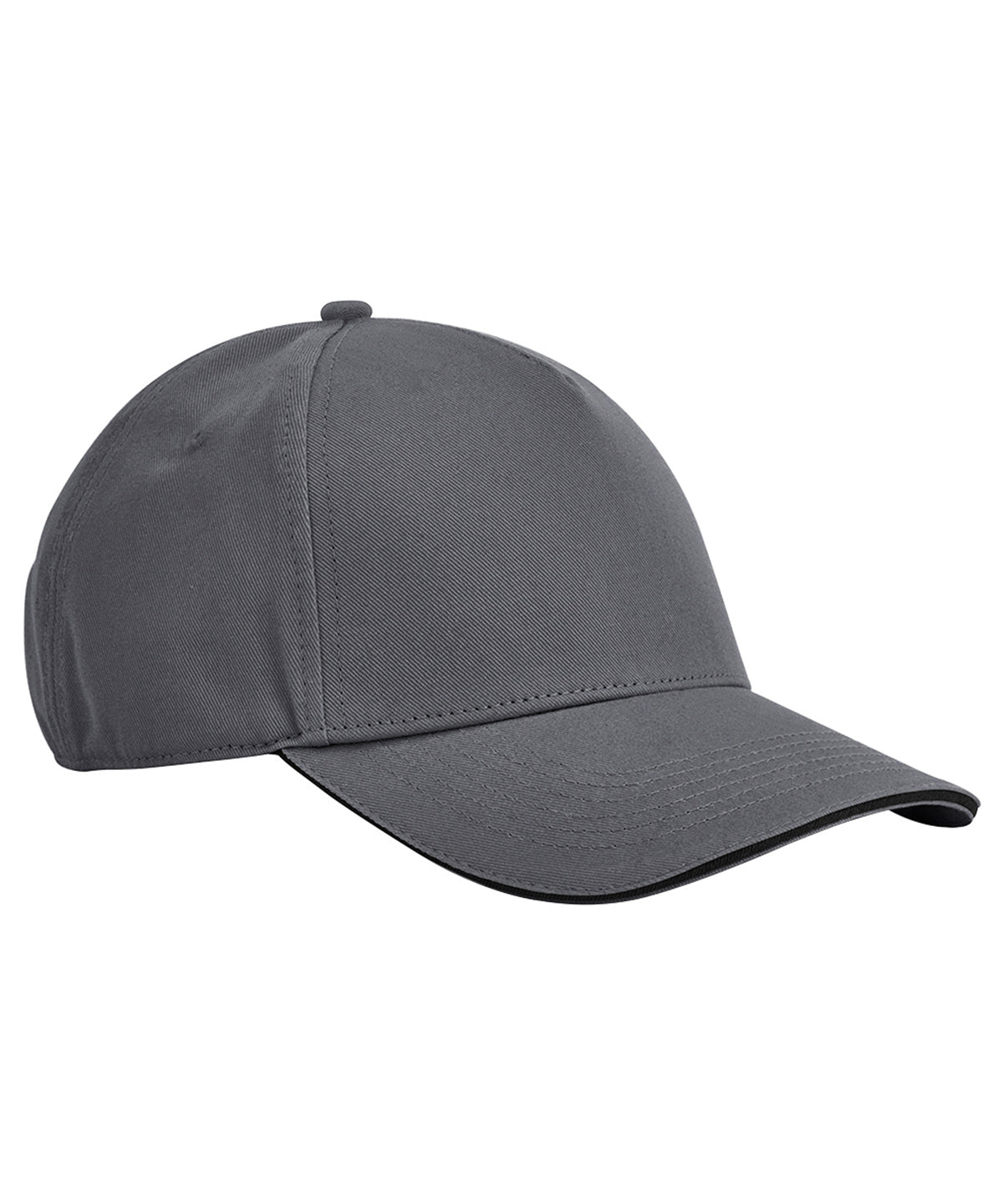 EarthAware® classic organic cotton 5-panel cap – sandwich peak - Graphite Grey/Black