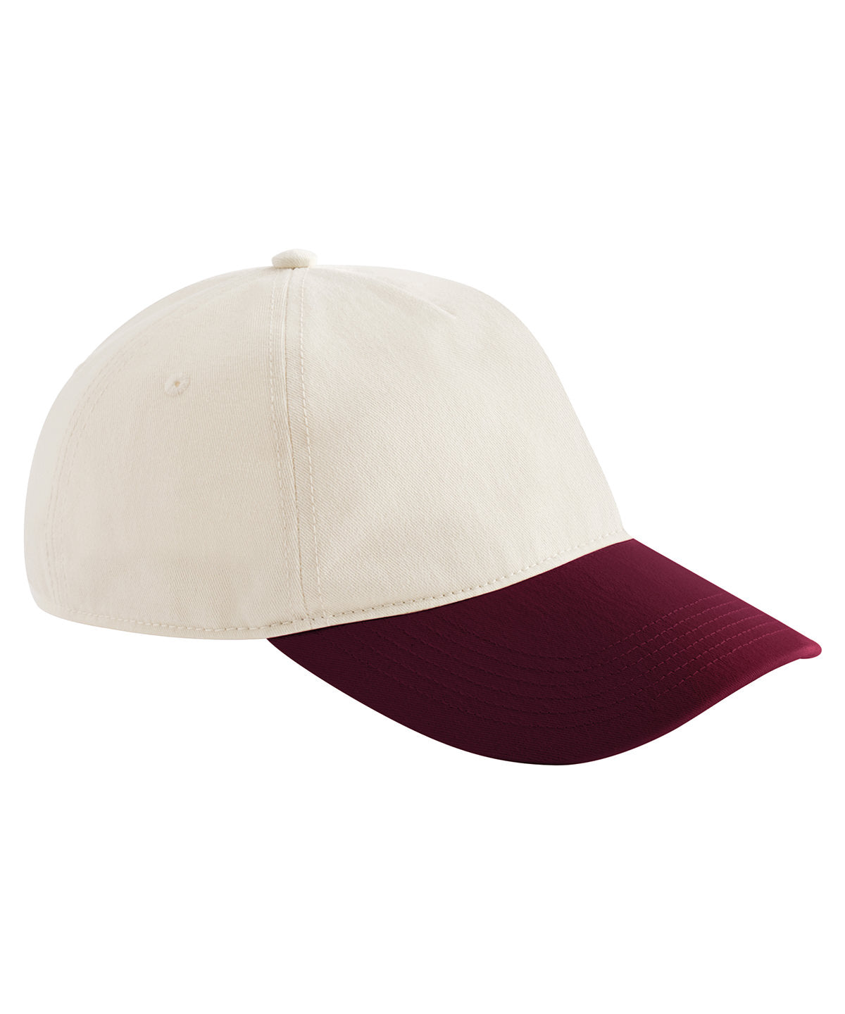 Contrast peak leisure cap - Natural/Burgundy