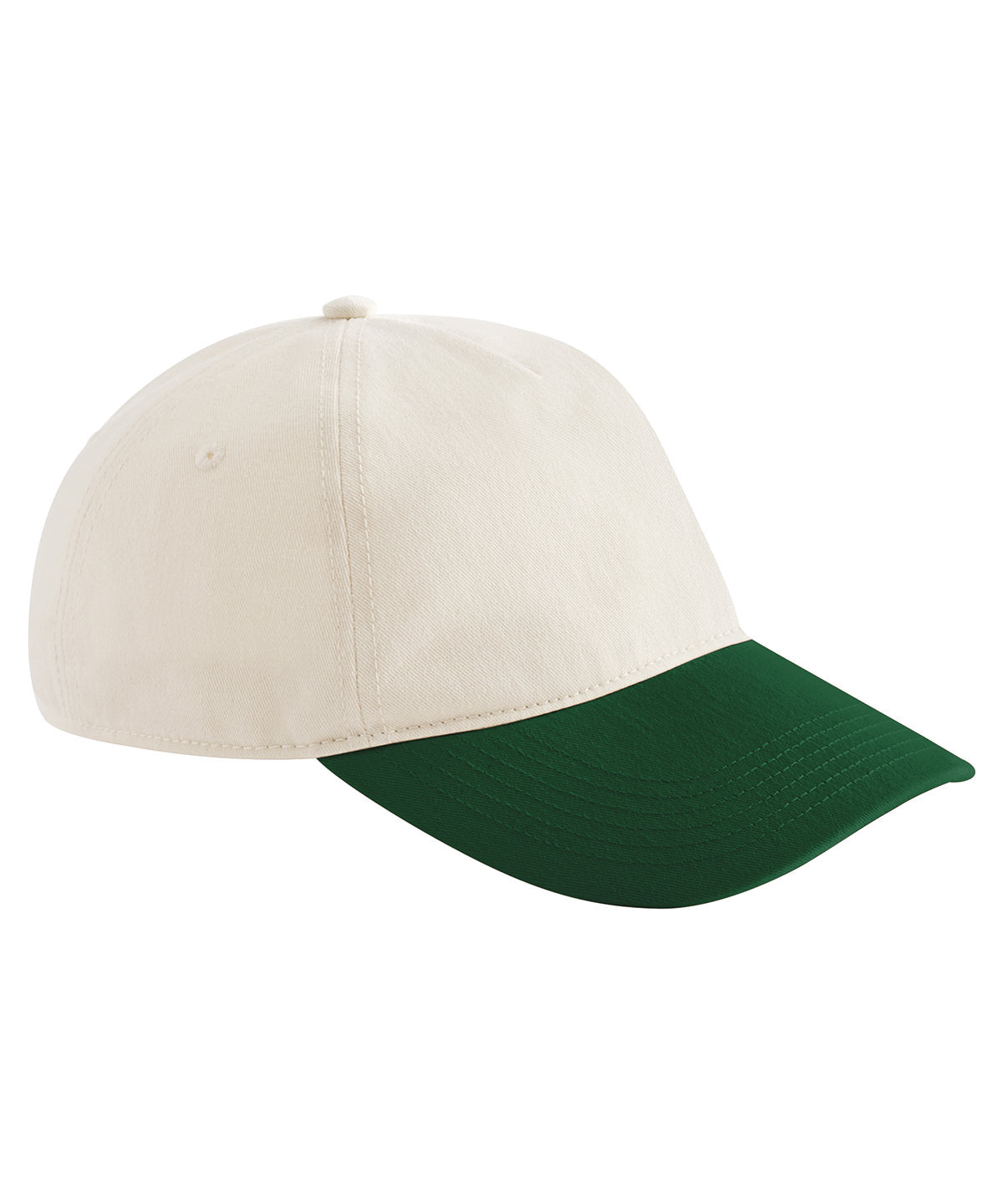 Contrast peak leisure cap - Natural/Forest Green