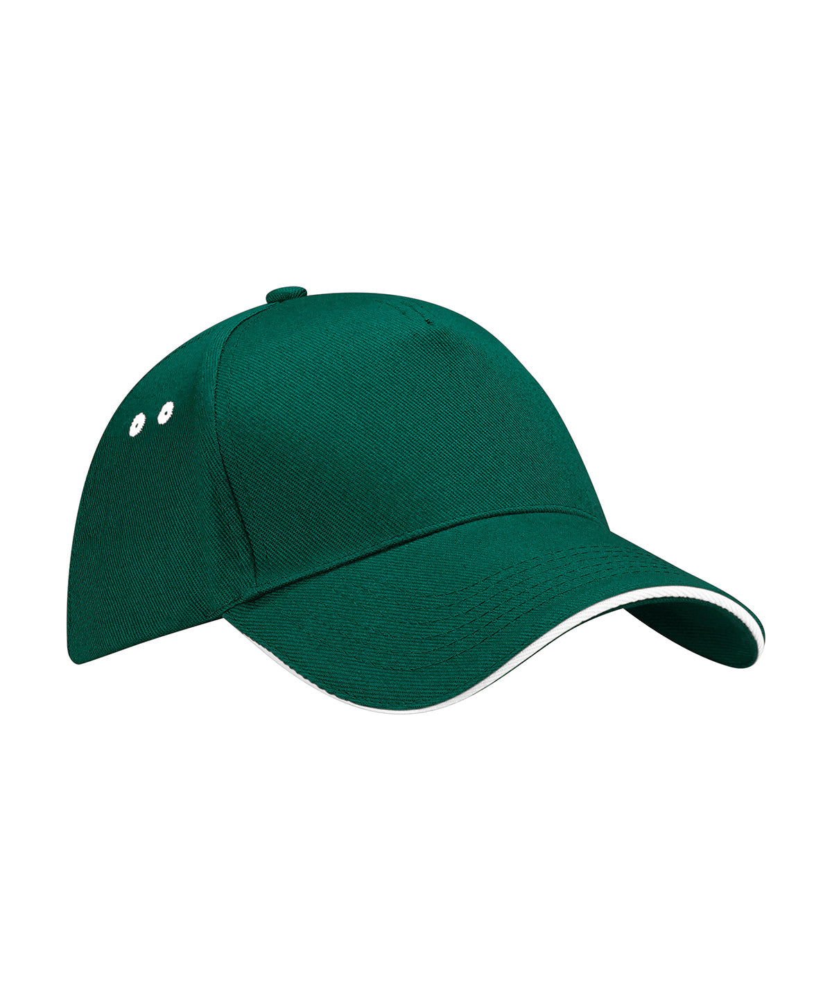Ultimate 5-panel cap - sandwich peak - Bottle Green/White