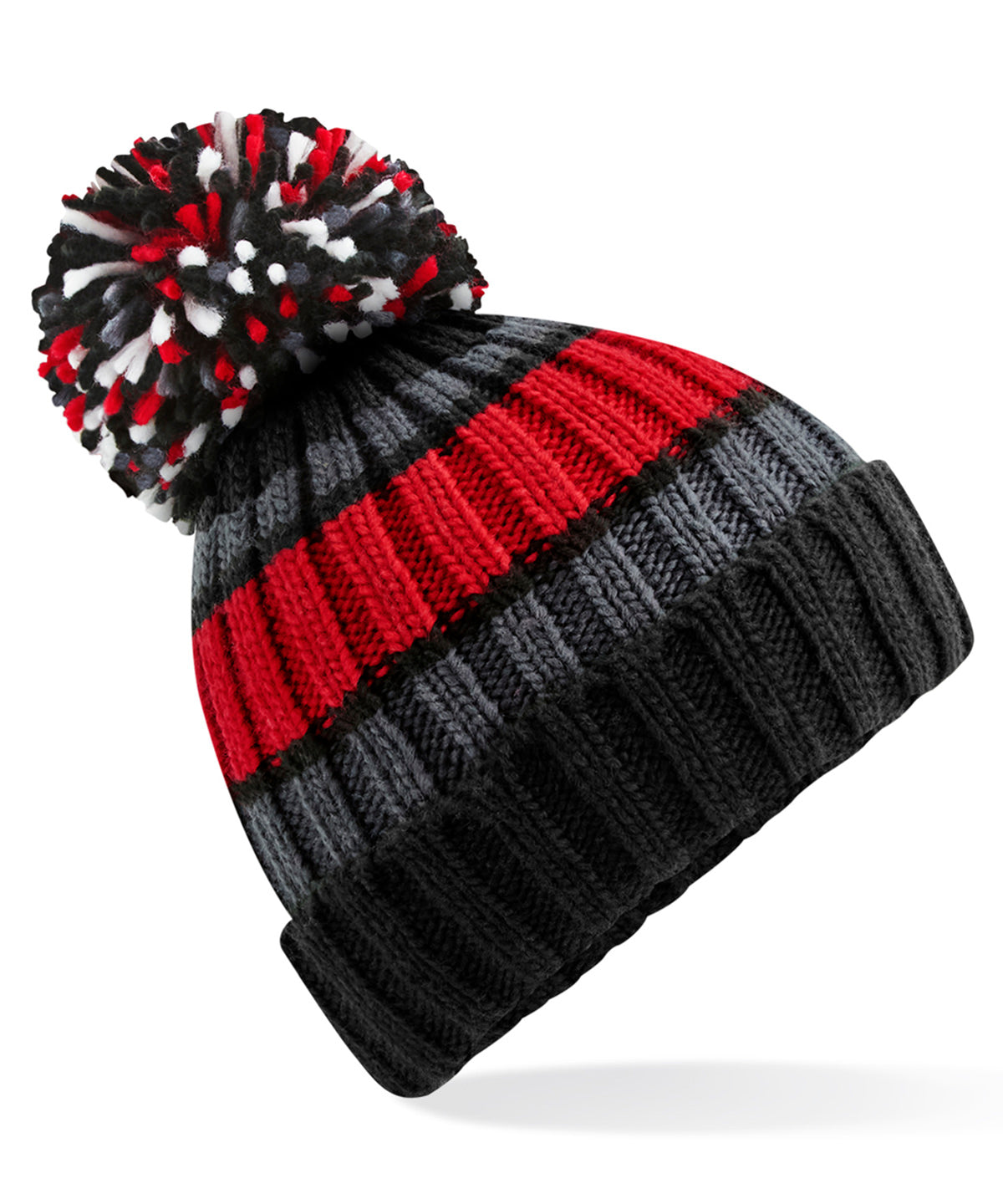 Hygge striped beanie - Black Cherry