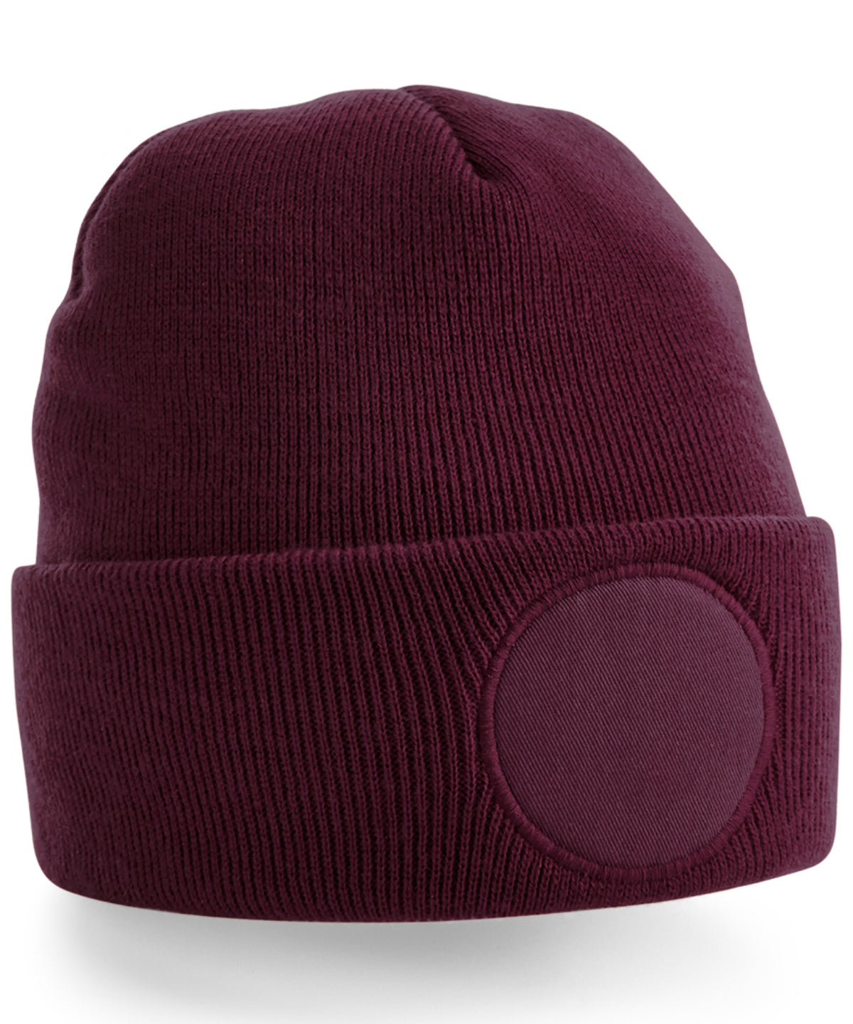 Circular patch beanie - Burgundy