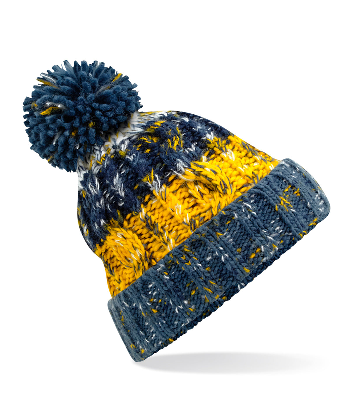 Corkscrew pom pom beanie - Morning Frost
