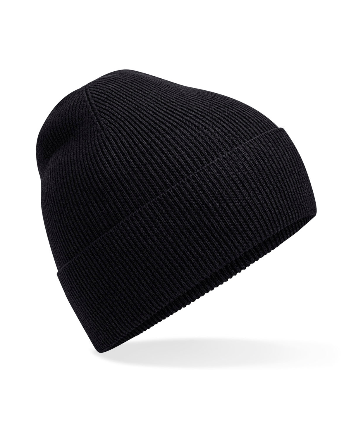 Organic cotton fine knit beanie - Black