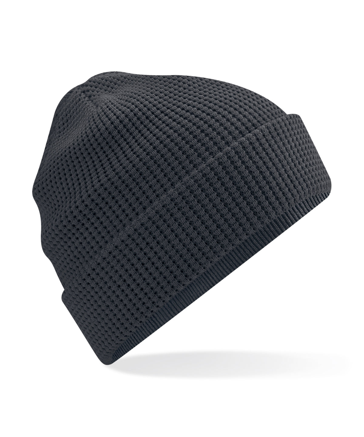 Organic cotton waffle beanie - Graphite Grey