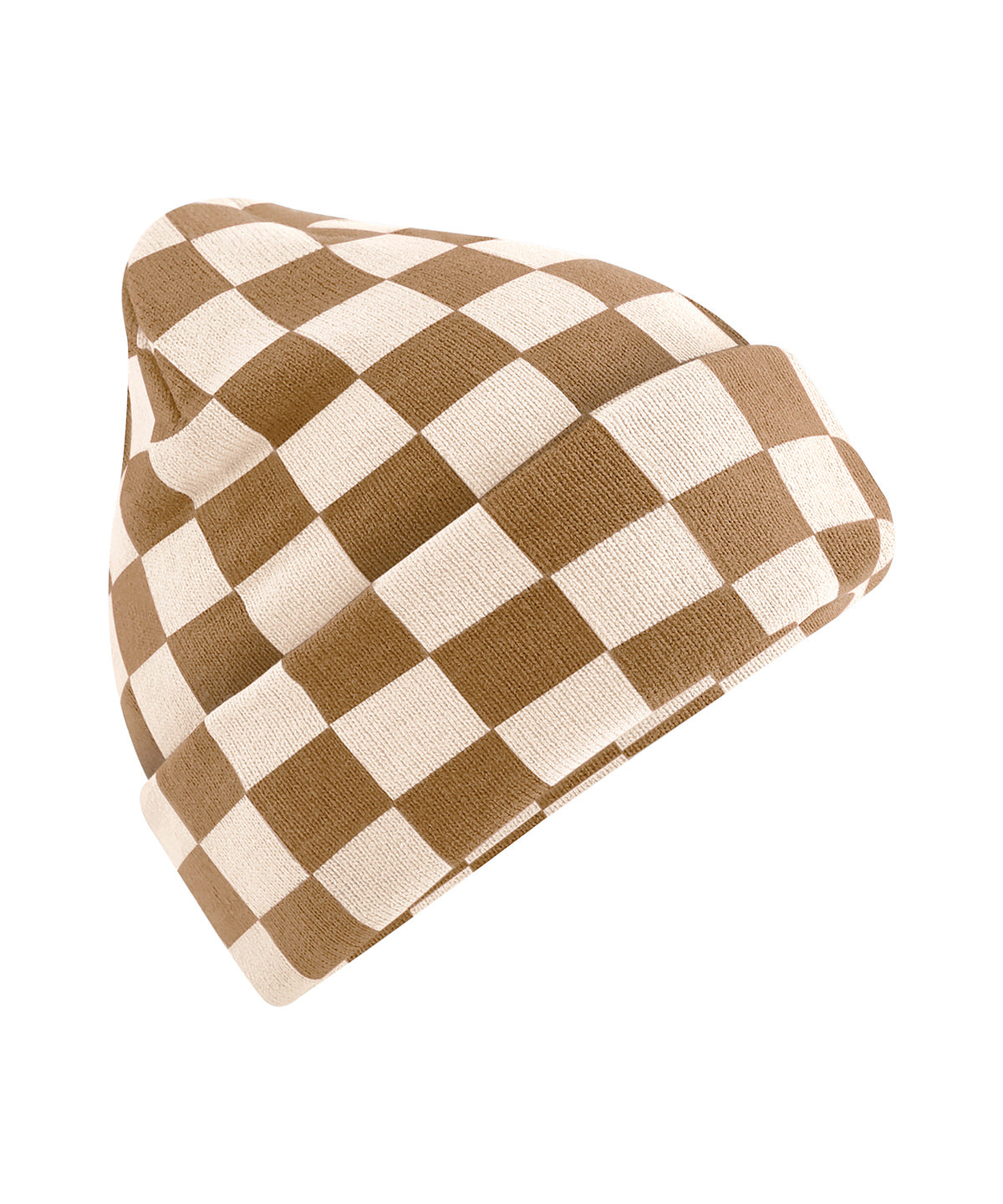 Checkerboard beanie - Biscuit/Almond