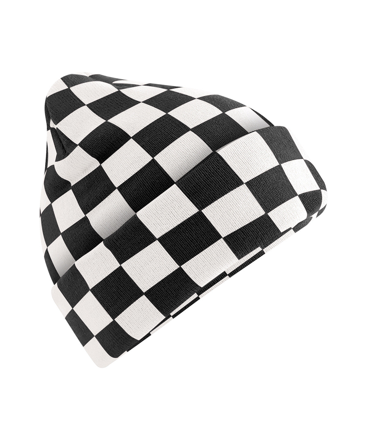 Checkerboard beanie - Black/Soft White