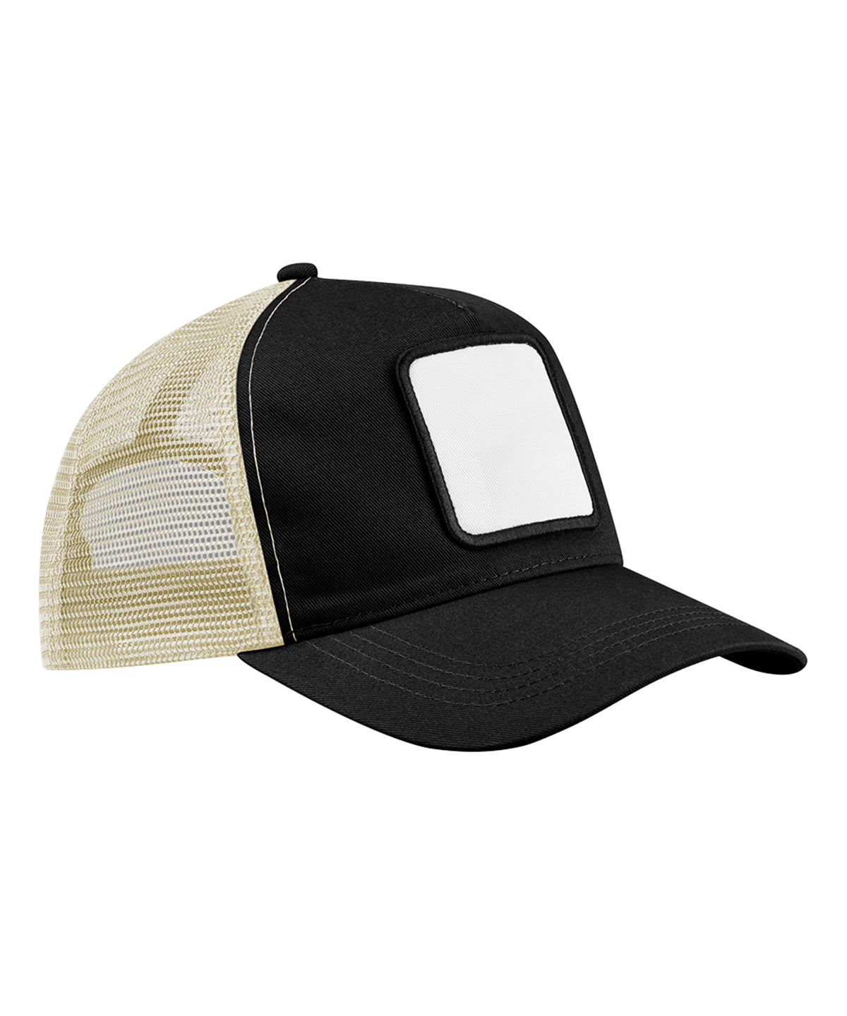 Appliqué patch 5-panel trucker - Black/Stone