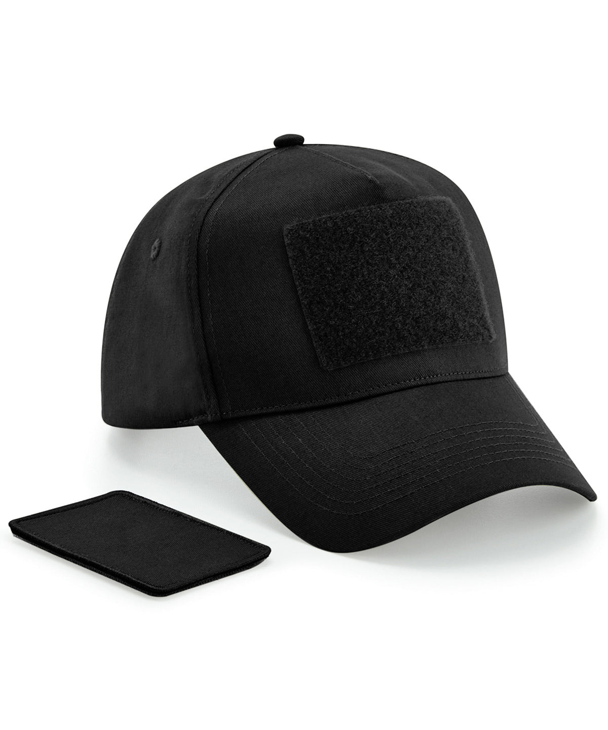 Removable patch 5-panel cap - Black