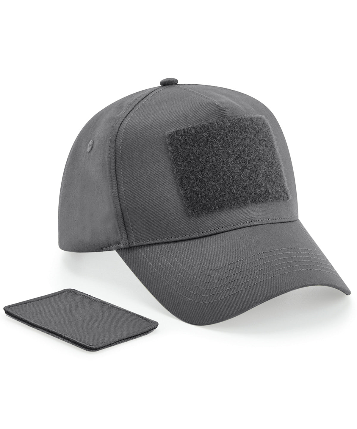 Removable patch 5-panel cap - Graphite Grey
