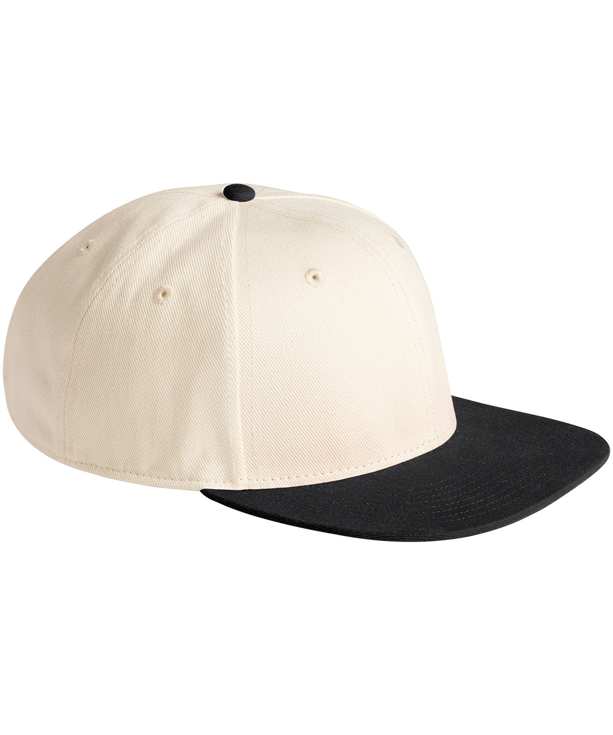 Contrast flat peak 6-panel cap - Natural/Black