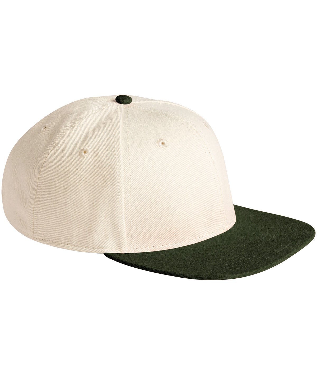 Contrast flat peak 6-panel cap - Natural/Dark Olive