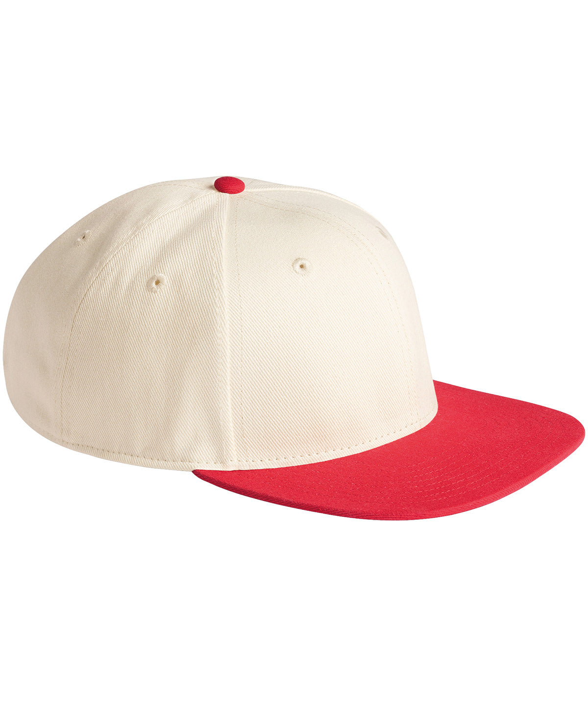 Contrast flat peak 6-panel cap - Natural/Red