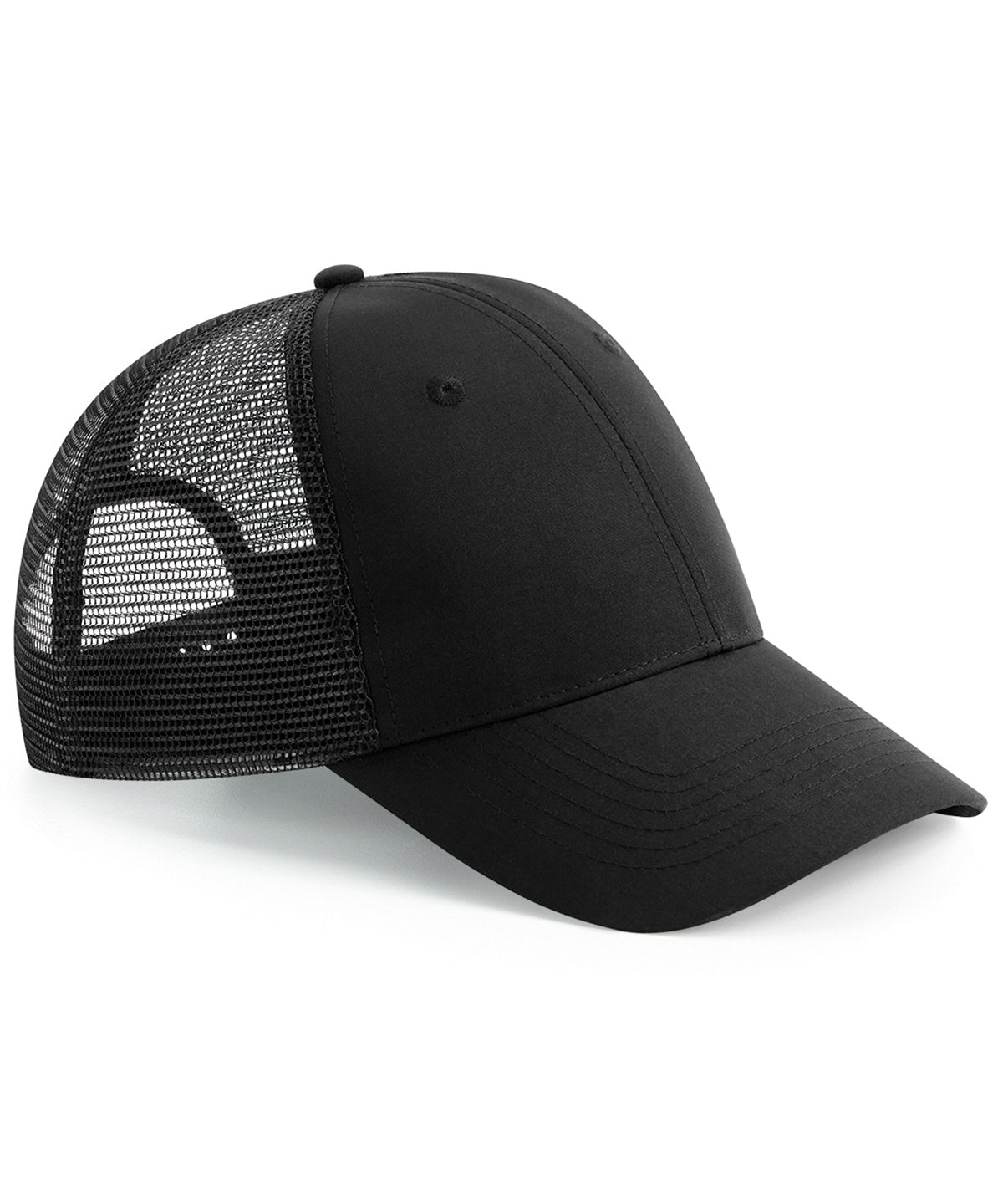 Recycled urbanwear 6-panel snapback trucker - Black