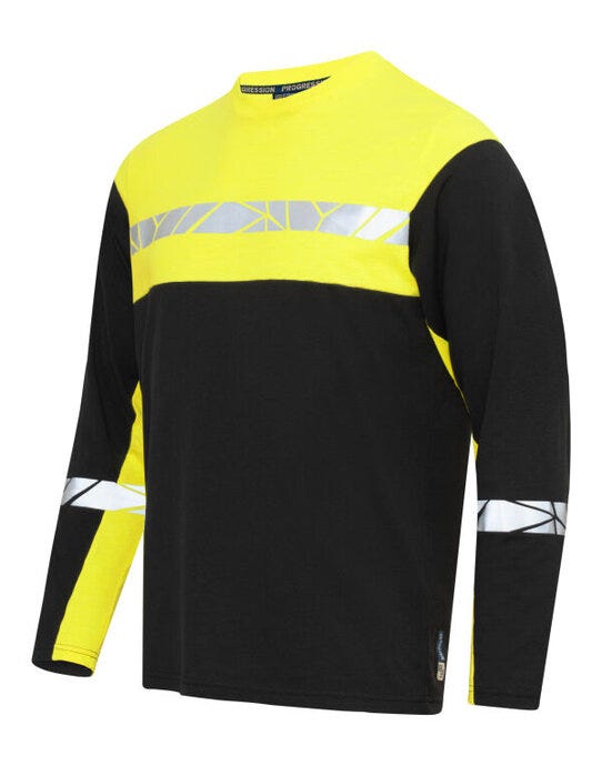 ProJob Progression 7002 LS T-Shirt - Black/Yellow